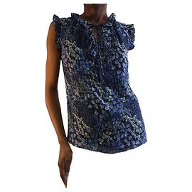 Rebecca Taylor Blue sleeveless floral top - size US 2 Blue