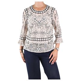 Needle & Thread Neutral sequin and bead embroidered top - size UK 12 Other