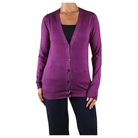Prada-Purple knitted button-up cardigan - size IT 42-Purple