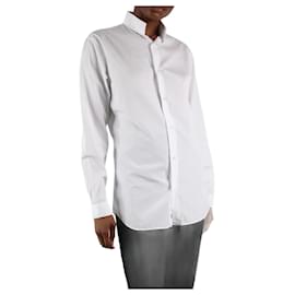 Christian Dior-Camisa branca de algodão com botões - tamanho IT 38-Branco