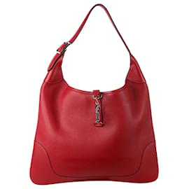 Hermès-Red 2004 shoulder bag with silver hardware-Red