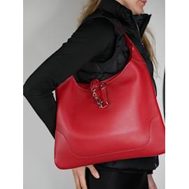Hermès-Red 2004 shoulder bag with silver hardware-Red