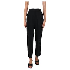 Totême-Black pleated crepe trousers - size UK 6-Black