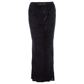 Issey Miyake Schwarzer Maxi-Spitzenrock Schwarz