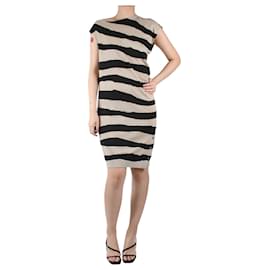 Balenciaga-Neutral sleeveless striped dress - size UK 12-Other