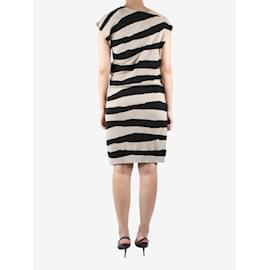 Balenciaga-Neutrales, ärmelloses, gestreiftes Kleid – Größe UK 12-Andere