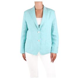 Malo Blue linen button-up blazer - size IT 44 Blue