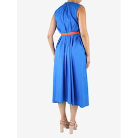 Roksanda-Blaues Alenya-Kleid aus Baumwollpopeline mit Gürtel – Größe UK 10-Blau
