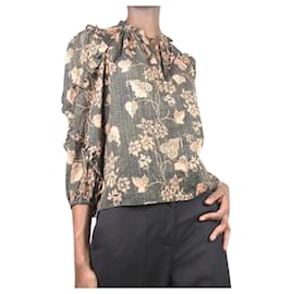Ulla Johnson-Green floral printed blouse - size UK 6-Green