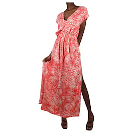 Melissa Odabash-Robe longue imprimée florale rose - taille UK 8-Rose