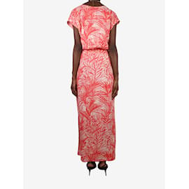 Melissa Odabash-Pink floral printed maxi dress - size UK 8-Pink