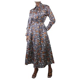 Tory Burch Blaues Kleid mit Blumenmuster – Größe US 4 Blau