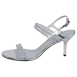 Stuart Weitzman-Sandali con tacco in pelle argento - taglia EU 39.5-Argento