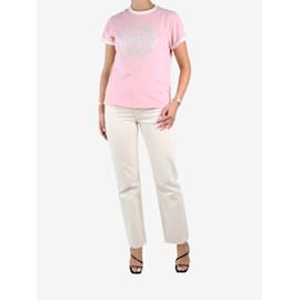 Zadig & Voltaire-T-shirt rosa embelezada - tamanho UK 8-Rosa