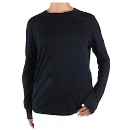 Adriano Goldschmied-Top noir col rond manches longues - taille M-Noir