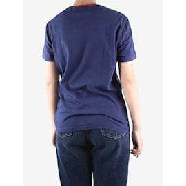Polo Ralph Lauren-Blaues kurzärmeliges bedrucktes T-Shirt – Größe S-Blau