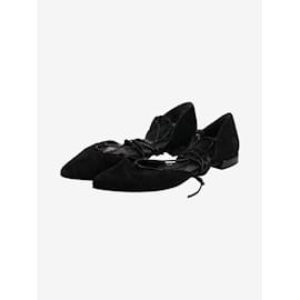 Stuart Weitzman-Chaussures plates en daim noir - taille EU 36.5-Noir