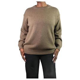 Alexandra Golovanoff Grüner Wollpullover mit Rundhalsausschnitt – Größe L Grün
