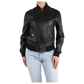 Tom Ford Black leather bomber jacket - size FR 36 Black