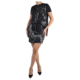 Balenciaga-Grey marble printed layered dress - size FR 36-Grey