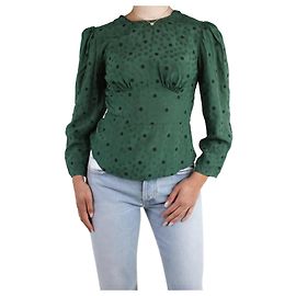 Alexa Chung Top verde floreale a maniche lunghe - taglia UK 8 Verde