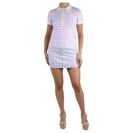Maje-Purple checked knitted top and skirt set - size UK 8/10-Purple