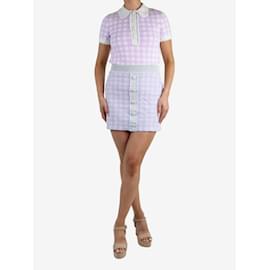 Maje-Purple checked knitted top and skirt set - size UK 8/10-Purple