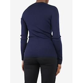 Louis Vuitton-Blue cashmere-silk ribbed sweater - size L-Blue