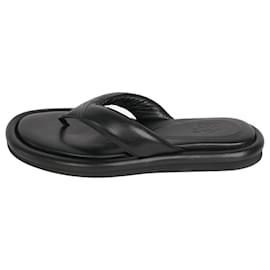 Autre Marque-Black flat open toe slip on sandals - size EU 38-Black