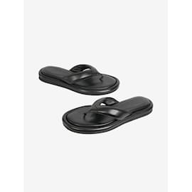 Autre Marque-Black flat open toe slip on sandals - size EU 38-Black