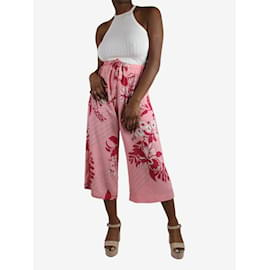 Etro-Pink foral print silk-blend culottes - size IT 46-Pink
