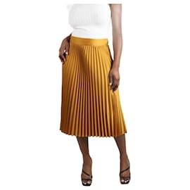 SéZane-Yellow plisse midi skirt - size FR 40-Yellow