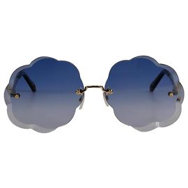 Chloé Occhiali da sole a forma floreale blu Blu