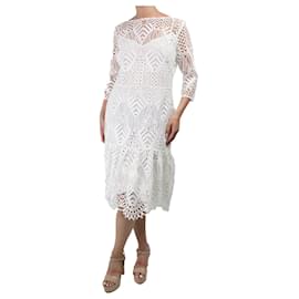 Alice by Temperley-White crochet midi dress - size UK 12-White