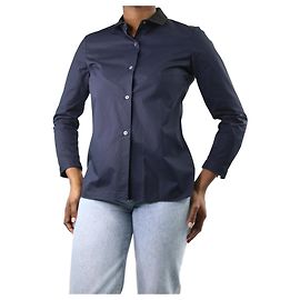 Carven Camisa azul con cuello negro - talla FR 40 Azul