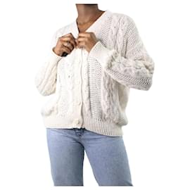 Autre Marque-Cream knitted cardigan - size L-Cream