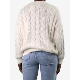 Autre Marque-Cream knitted cardigan - size L-Cream