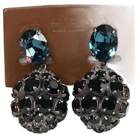 Marni-Black gemstone clip-on earrings-Black