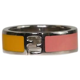 Fendi-Silver Fendista bi-colour ring-Silvery