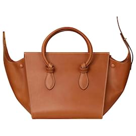 Céline-BROWN LEATHER HANDBAG-Brown