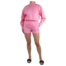 Maje Set camicia e pantaloncini rosa ricamati a fiori - taglia S/M Rosa