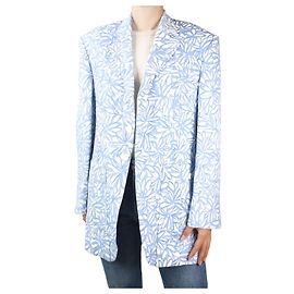 Jacquemus Blue floral print oversized blazer - size FR 36 White Blue