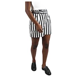 3.1 Phillip Lim-Black belted striped shorts - size US 6-Black