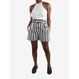 3.1 Phillip Lim-Black belted striped shorts - size US 6-Black