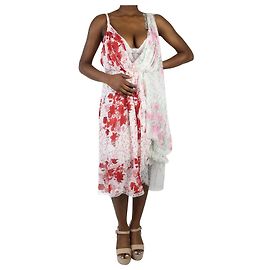 Ermanno Scervino Mehrfarbiges Blumenkleid mit Spitzenbesatz – Größe IT 42 Mehrfarben