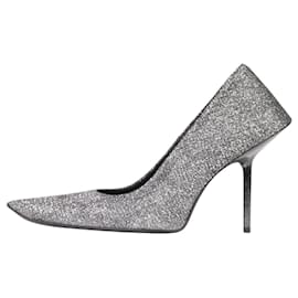 Balenciaga-Silver sparkly pointed-toe pumps - size EU 38-Silvery