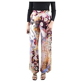 Etro-Etro Pink floral light straight-leg trousers - size UK 8-Pink