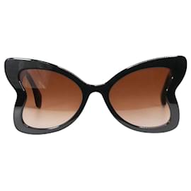 Vivienne Westwood-Vivienne Westwood Schwarze, herzförmige, mit Diamanten verzierte Sonnenbrille – Größe-Andere