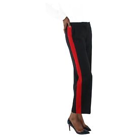 Alexander Mcqueen Calça reta preta com listras vermelhas laterais - tamanho IT 38 Preto