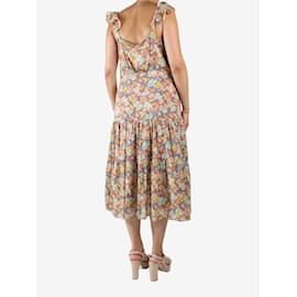 Veronica Beard-Multicolour sleeveless floral midi dress - size UK 10-Multiple colors